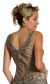 V-Neck Beaded Silk Mother of the bride Dress with Jacket back in Brown color
